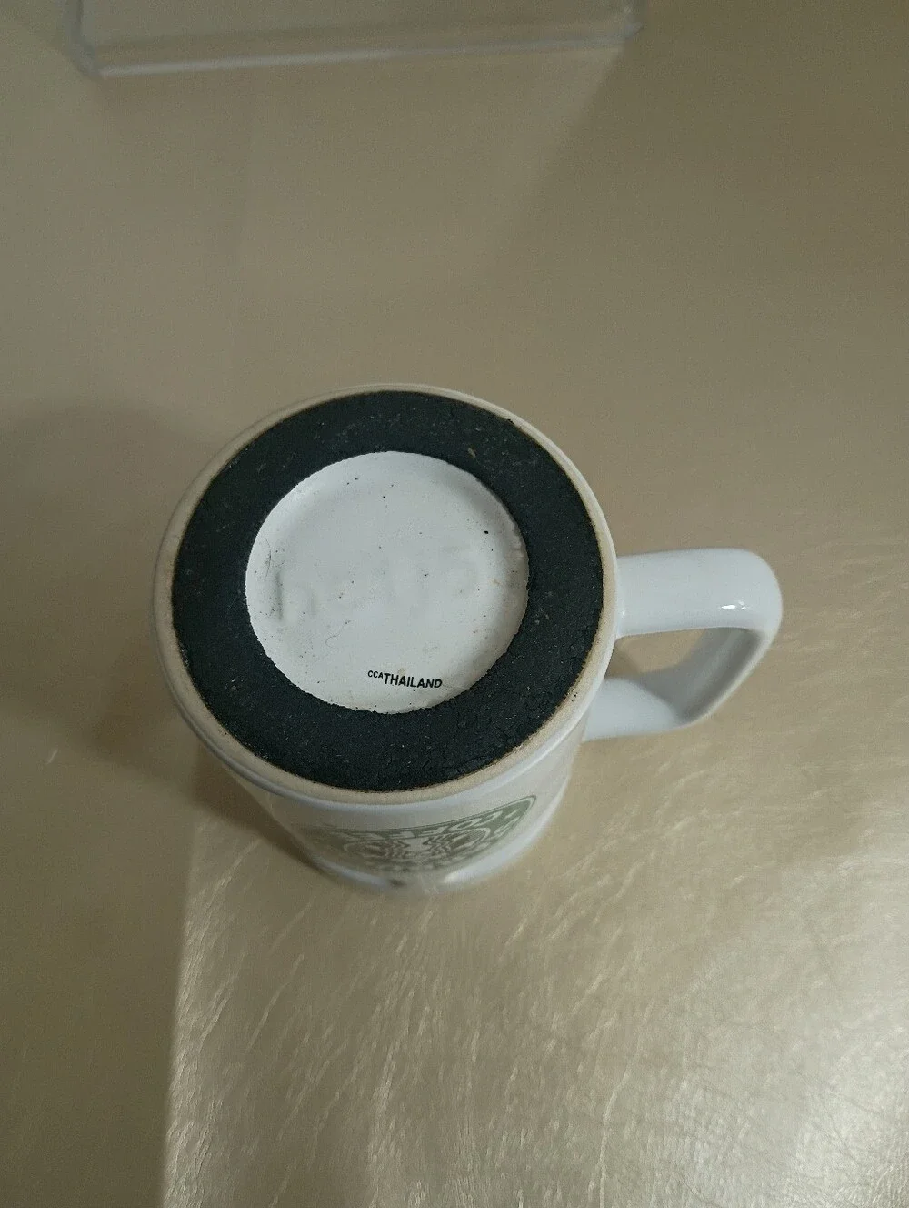Starbucks Ceramic Coffee Cup Siren Split Tail Logo Mug Hotjo 1987-1992 With Lid.